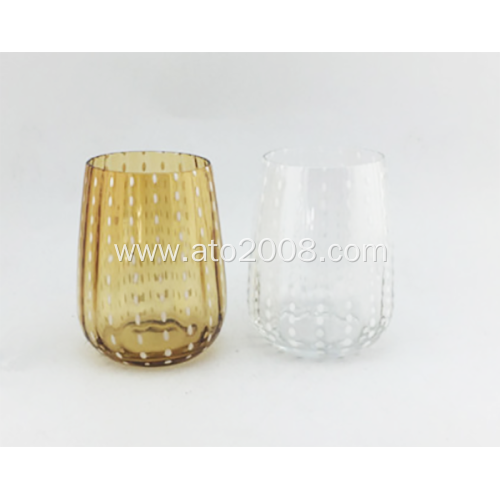 Solid Color Dots Tumbler Glass